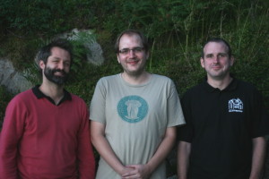Picture of the prize winners Karim Adiprasito, Zdenek Dvorak, and Rob Morris